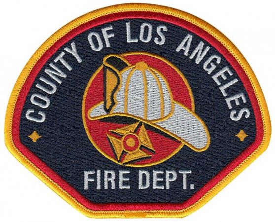 COUNTY of LOS ANGELES FIRE DEPT SHOULDER PATCH - NAVY.